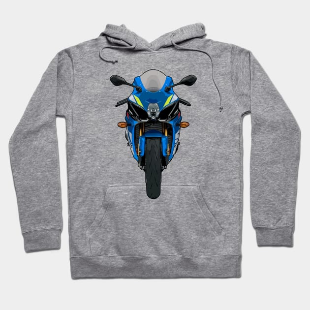 Blue GSX R1000 Illustration Hoodie by KAM Std